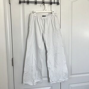 Brandy Melville White Cotton Wide Leg Sweatpants